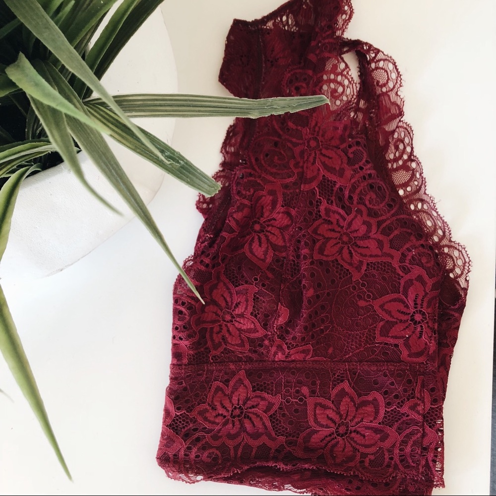 Maroon Lace Bralette